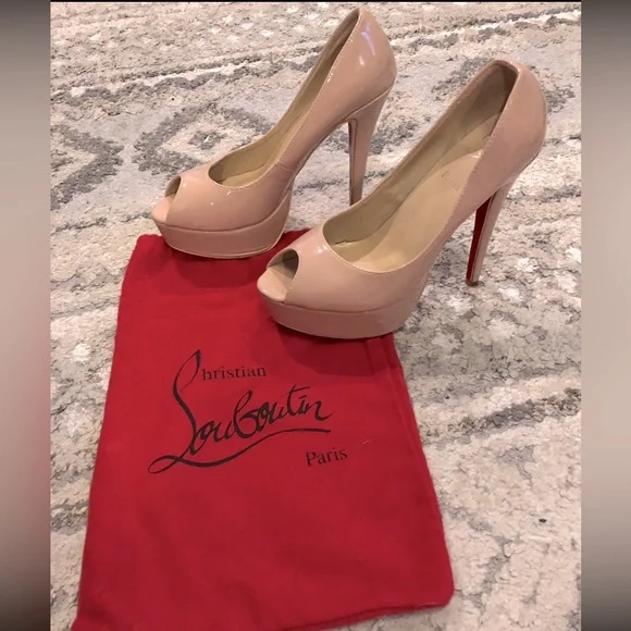 Christian louboutin Nude Platform Peep Toe Pumps - Picture 2 of 15